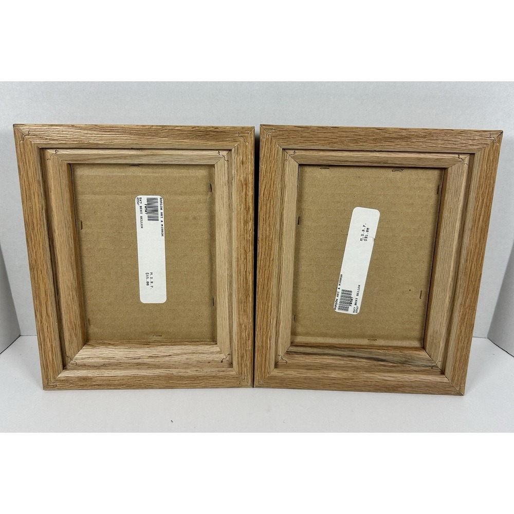 Wooden Framed Folk Art Fruit Prints Pear Apple 90s 10"x8" Kitchen - Picture 4 of 7